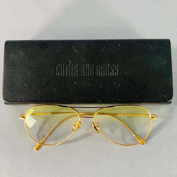 CUTLER AND GROSS Gold Yellow Metal Aviator Sunglasses Frames - Picture 7 of 7
